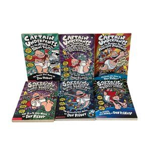 Captain Underpants Paperback Books By Dav Pilkey Lot of 6 # 2 3 4 6 7 8